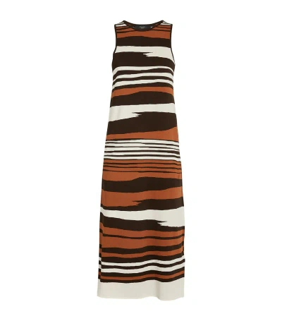 Weekend Max Mara Zebra Print Ifrem Midi Dress In White