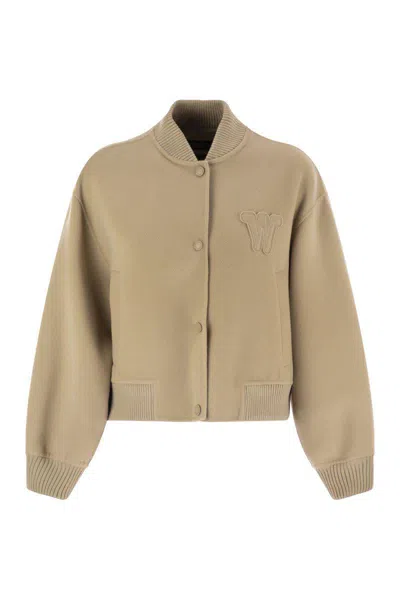 Weekend Max Mara Zelante - Bomber Jacket In Wool Blend In Brown