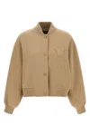 Weekend Max Mara Max Mara Weekend Bomber In Wool Blend In Sand
