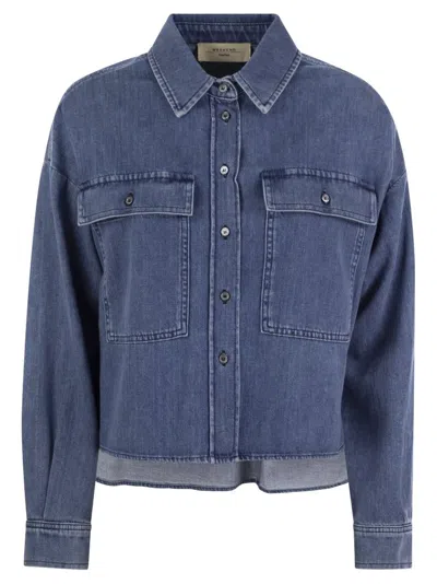 Weekend Max Mara Zemira Button-up Denim Shirt In Blue