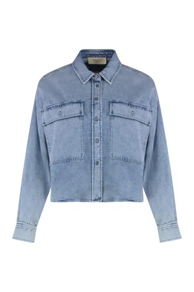 Weekend Max Mara Denim Shirt Chest Pockets In Blue