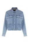Weekend Max Mara Denim Shirt Chest Pockets In Navy