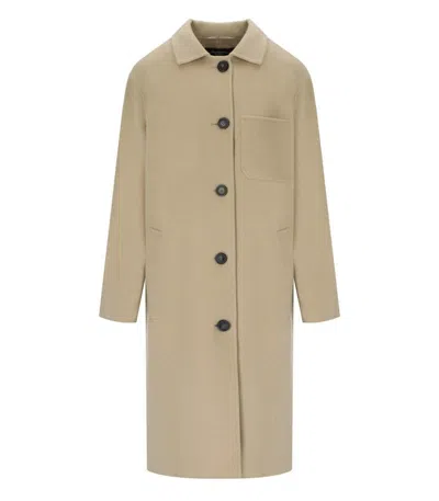 Weekend Max Mara Zenone Beige Single-breasted Coat In Neutral