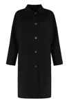 Weekend Max Mara Zenone Coat With Back Belt Detail In Black