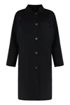 Weekend Max Mara Zenone Single-breasted Wool Coat In Black