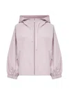Weekend Max Mara Hooded Jacket Elastic Cuffs Side Pockets In Purple