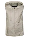 Weekend Max Mara Tecla Zip-up Drawstring Gilet In Neutral