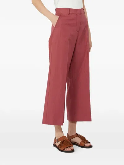 Weekend Max Mara Zircone Cotton Trousers In Pink
