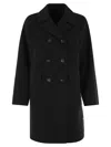 Weekend Max Mara Zolfo Double Wool Drape Coat In Black