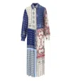 Weekend Max Mara Omens Light Blue Zuai Printed Woven Midi Dress In Blue