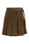Weekend Max Mara Corduroy Zucca Mini Skirt With Belted Waist