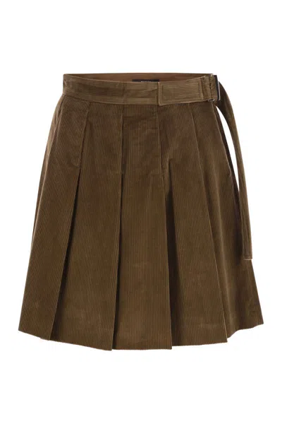 WEEKEND MAX MARA WEEKEND MAX MARA ZUCCA NOCCIOLA RIBBED SKIRT