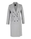 Weekend Max Mara Double-breasted Coat In Grey Wool In Grey