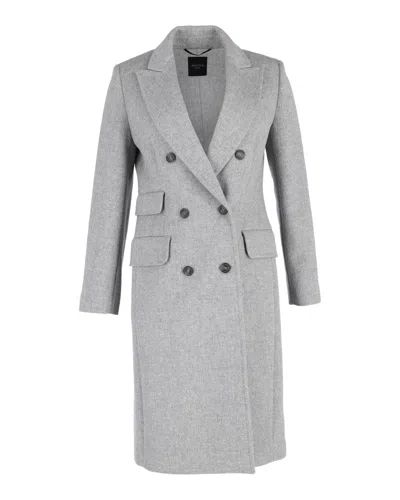 Weekend Maxmara Weekend Max Mara Double-breasted Coat In Grey Wool