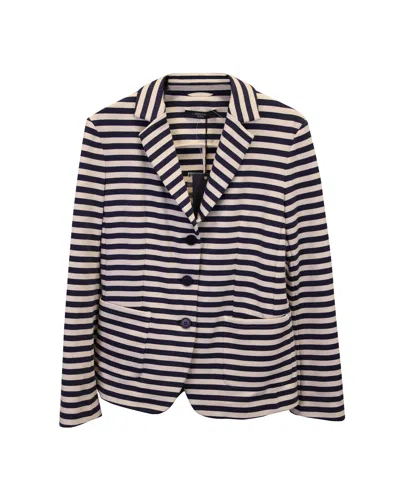 Weekend Max Mara Elica Stripe Jersey Jacket In White Cotton