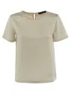 Weekend Max Mara Gilbert Satin And Jersey T Shirt In Neutral