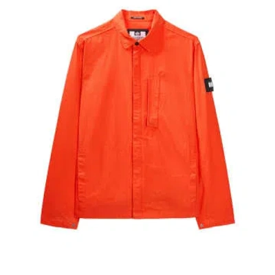 Weekend Offender Porter Classic Overshirt In Pure Orange