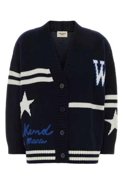 Weekend Oversize Virgin Wool Cardigan In Blue