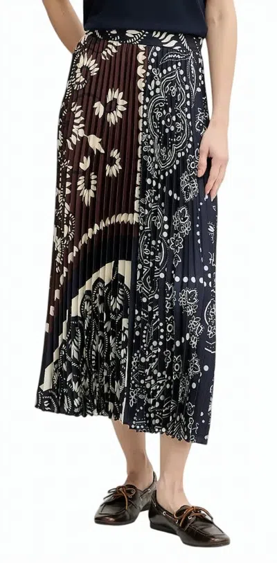 Weekend Patchwork Midi-length Pleated Skirt In Black
