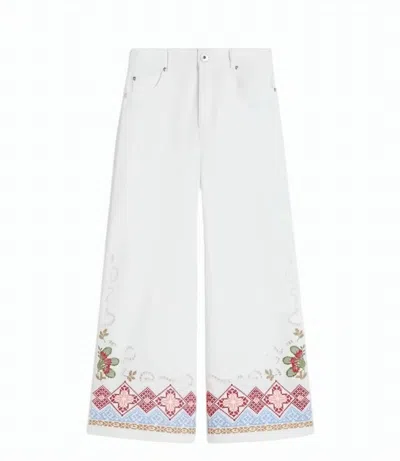 Weekend Pure Cotton Bull Wide Leg Trousers In Multi