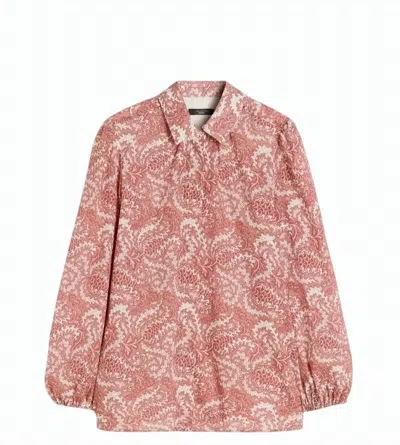 Weekend Pure Cotton Voile Puff Sleeve Shirt In Pink