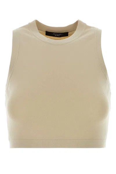Weekend Sand Knit Bombo Crop Top In Beige O Tan