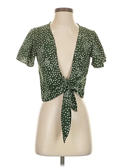 Pre-owned Weekend Short Sleeve Blouse In Green