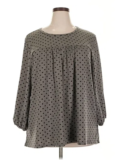 Pre-owned Weekend Suzanne Betro 3/4 Sleeve Blouse In Gray