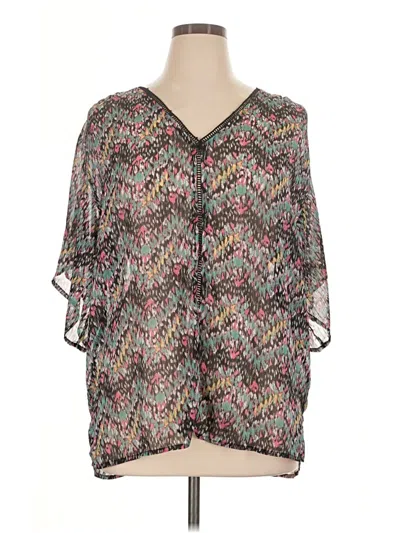 Pre-owned Weekend Suzanne Betro 3/4 Sleeve Blouse In Gray