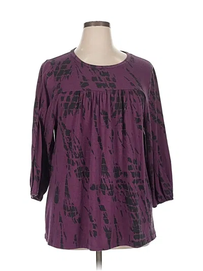 Pre-owned Weekend Suzanne Betro 3/4 Sleeve Blouse In Purple