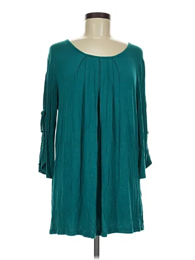Pre-owned Weekend Suzanne Betro 3/4 Sleeve Blouse In Teal