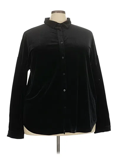 Pre-owned Weekend Suzanne Betro Long Sleeve Blouse In Black