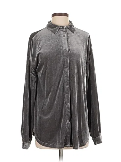 Pre-owned Weekend Suzanne Betro Long Sleeve Blouse In Gray