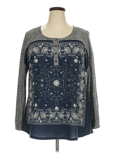 Pre-owned Weekend Suzanne Betro Long Sleeve Blouse In Gray