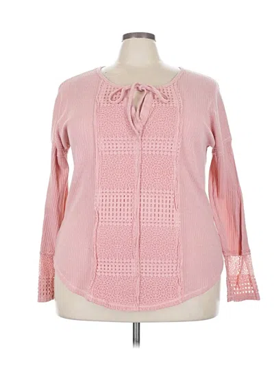 Pre-owned Weekend Suzanne Betro Long Sleeve Blouse In Pink