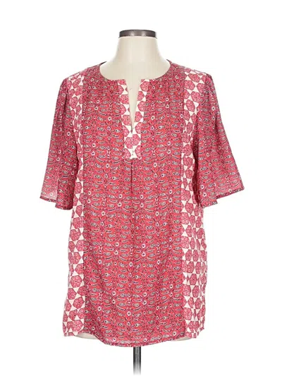 Pre-owned Weekend Suzanne Betro Short Sleeve Blouse In Red