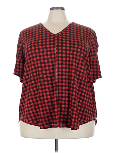 Pre-owned Weekend Suzanne Betro Short Sleeve Henley Shirt In Red