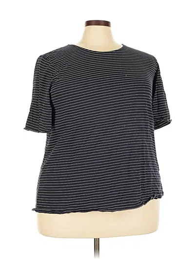Pre-owned Weekend Suzanne Betro Short Sleeve Top Black Crew Neck Tops