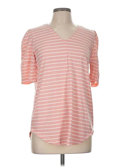Pre-owned Weekend Suzanne Betro Short Sleeve Top Orange V Neck Tops