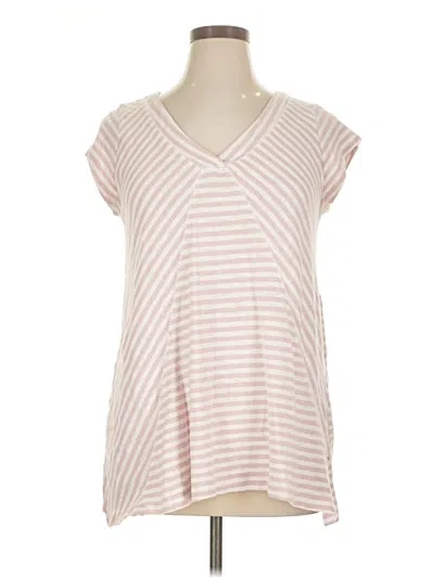 Pre-owned Weekend Suzanne Betro Short Sleeve Top Pink V-neck Tops