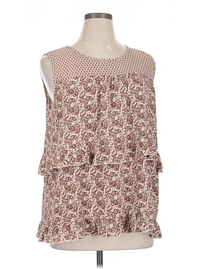 Pre-owned Weekend Suzanne Betro Sleeveless Blouse In Brown