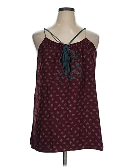 Pre-owned Weekend Suzanne Betro Sleeveless Blouse In Burgundy