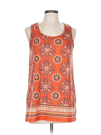 Pre-owned Weekend Suzanne Betro Sleeveless Blouse In Orange