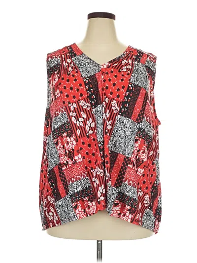 Pre-owned Weekend Suzanne Betro Sleeveless Blouse In Red