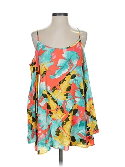 Pre-owned Weekend Suzanne Betro Sleeveless Top Orange Halter Neckline Tops