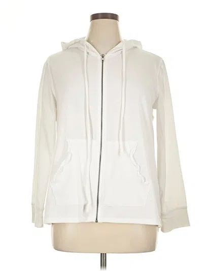 Pre-owned Weekend Suzanne Betro Zip Up Hoodie In White