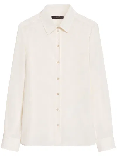 Weekend Max Mara Corolla Silk Shirt In White