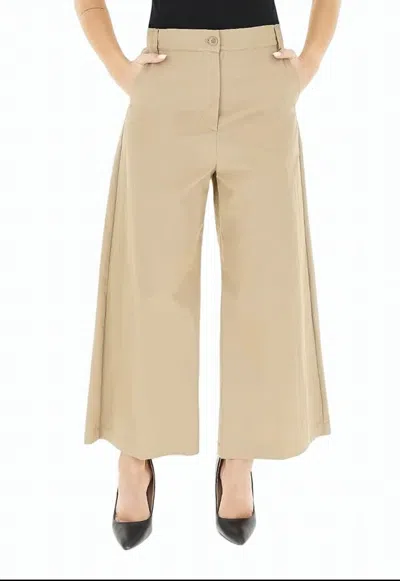 Weekend Wide Leg Cotton Blend Trousers In Multi