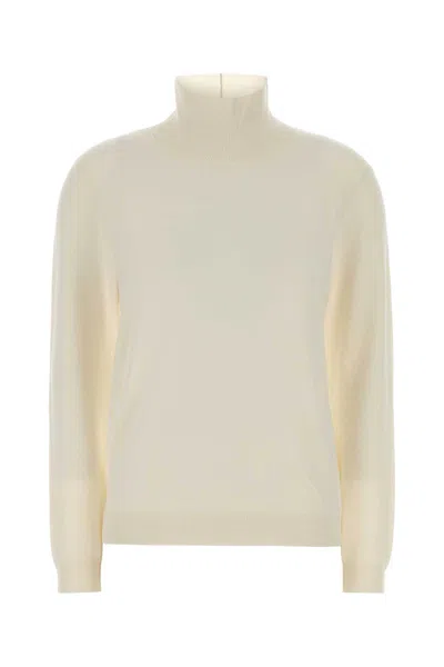 Weekend Cream Stretch Silk Blend Kiku Sweater In Yellow