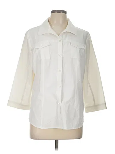 Pre-owned Weekends By Chico's 3/4 Sleeve Blouse In White